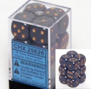 Opaque - 16mm Dice Block - Dusty Blue / Copper